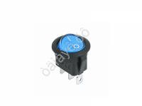 Переключатель круглый 12V 20А (3с) ON-OFF синий с подсветкой (RWB-214) REXANT