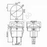 Переключатель круглый 12V 20А (3с) ON-OFF синий с подсветкой (RWB-214) REXANT