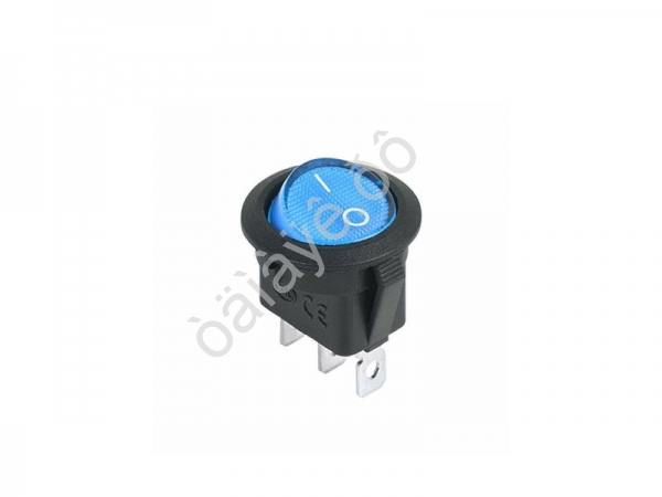Переключатель круглый 12V 20А (3с) ON-OFF синий с подсветкой (RWB-214) REXANT