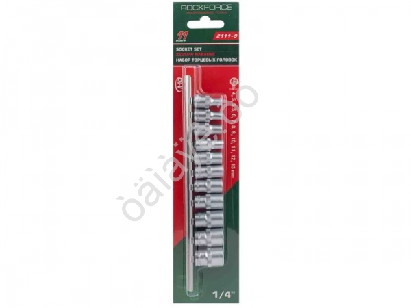 Головки, набор 11пр., 1/4" (4-13мм, 12гр.) RockFORCE