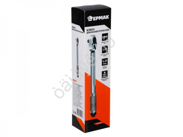 Ключ динамометрический, 5-25 Нм, 1/4", CrV, хромир. ЕРМАК