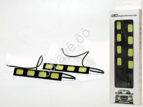 Огни ходовые DRL-13см,12V 2,6Вт COB, 2х4 диода  1/100_