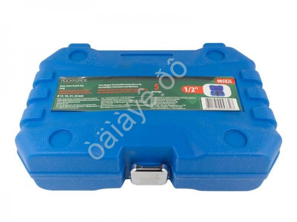 Набор головок-экстракторов удлиненных для поврежденных болтов и гаек, 5пр., 1/2"(L-150мм, 17, 19, 21  RockFORCE