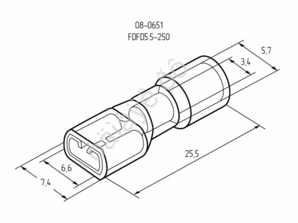 Клемма полностью изолир 6.6 (М) REXANT VF5.5-250 (100шт)