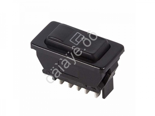 Переключатель (стеклоподъемника) клавишный 12V 20А (5с) (ON)-OFF-(ON) черный с подсветкой (ASW-02D) REXANT