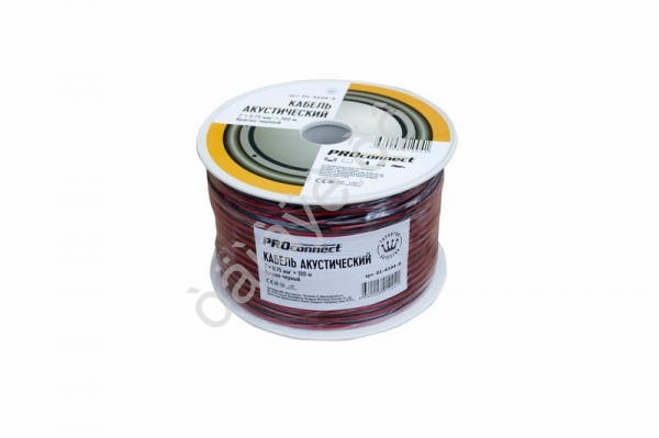 Провод двойной  2х0.75мм, кр./черн.,100м. PROCONNECT /1/6