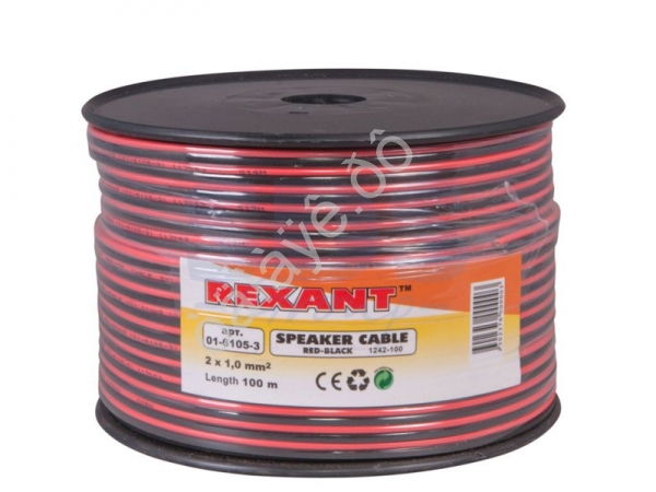 Провод двойной  2х1.00мм, кр./черн.,100м. REXANT /1