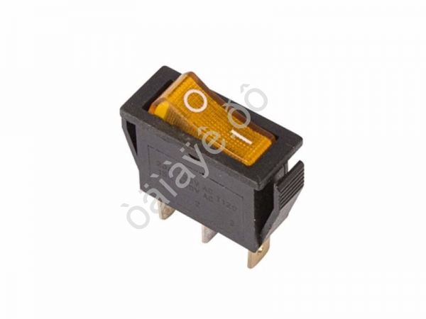 Выключатель клавишный 250V 15А (3с) ON-OFF желтый с подсветкой (RWB-404, SC-791, IRS-101-1C) REXANT