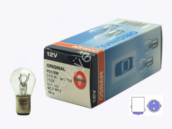 Лампа Osram P12-21/5W BAY 15d 7528 /10
