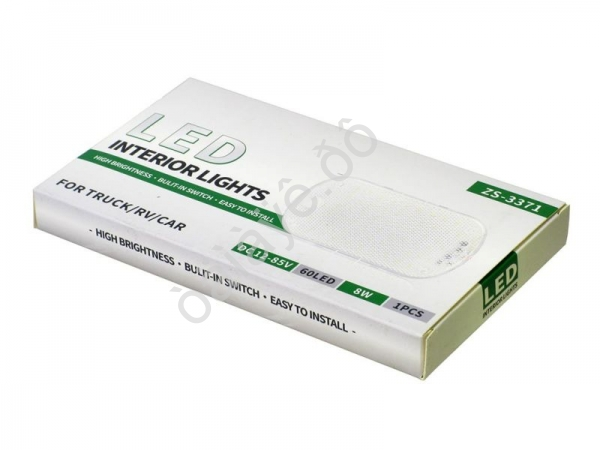 Плафон подсветки салона, овал матовый (15*9см, DC 12-85V, 8W, 60LED) (1шт) ZS-3371