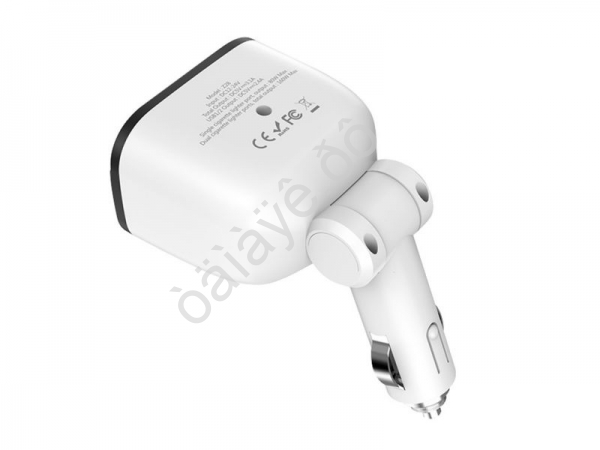 АЗУ в прикуриватель 2USB(2,4А) , HOCO, белый Z28