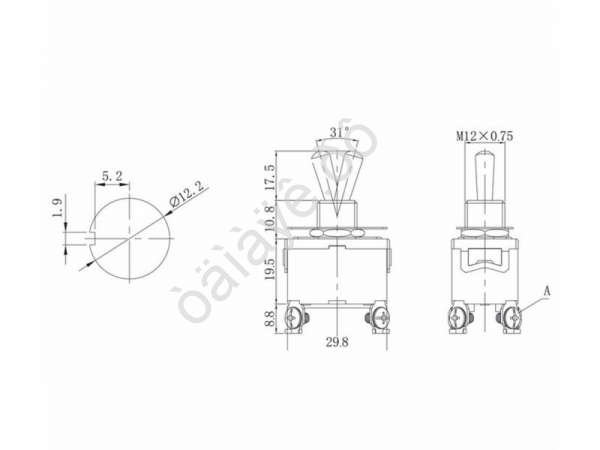 Тумблер 250V 15А (4c) ON-OFF двухполюсный (KN-201) REXANT Тумблер 250V 15А (4c) ON-OFF двухполюсный (KN-201) REXANT
