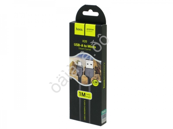 Дата-кабель универ. MicroUSB, 1м, 2.4А, HOCO черный X20