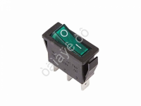 Переключатель 250V 15А (3с) ON-OFF зеленый с подсветкой (RWB-404, SC-791, IRS-101-1C) REXANT
