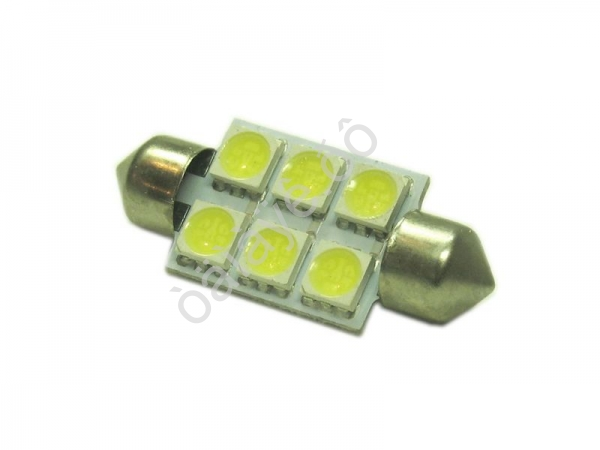 Светодиод 12V T11x36/38 S8,5 6SMD (5,0x5,0) WHITE "Маяк" /10