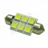 Светодиод 12V T11x36/38 S8,5 6SMD (5,0x5,0) WHITE "Маяк" /10