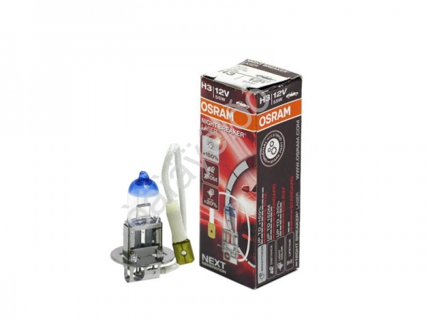 Лампа Osram H3 12V55W+150%  Pk22s NIGHT BREAKER LASER