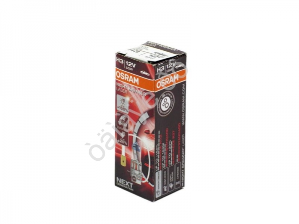 Лампа Osram H3 12V55W+150%  Pk22s NIGHT BREAKER LASER