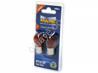 Лампа МАЯК А 12V 21W BAU15S ORANGE(смещ.цоколь) ACTIVE блистер (2шт)