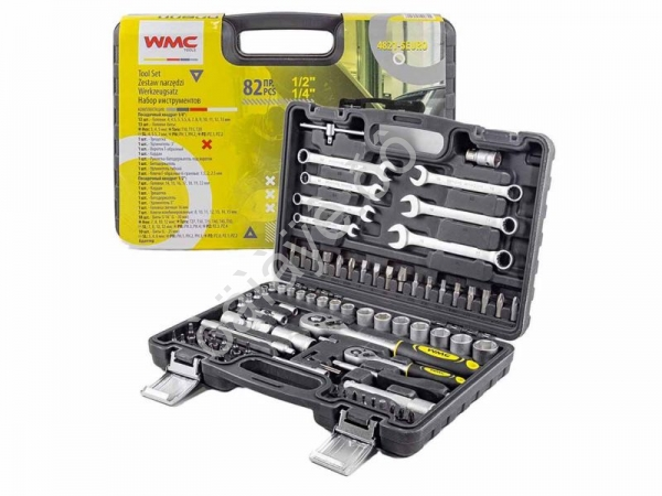 Набор инструментов 82пр. 1/4', 1/2'(6гр)(4-22мм) WMC TOOLS