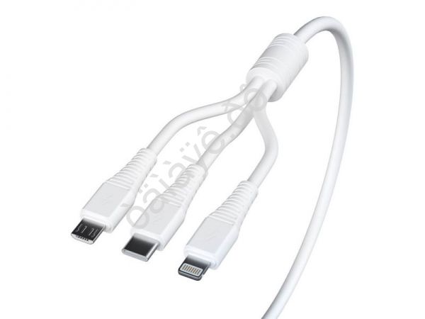 Дата-кабель универ. 3в1, Lightning, MicroUSB, Type-C, 1м, 3А, BY