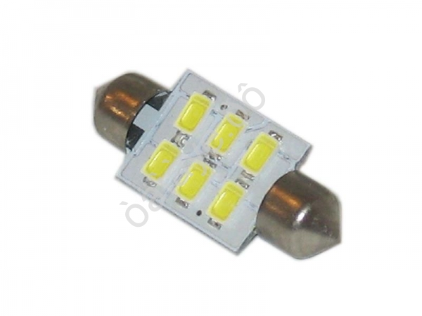 Светодиод 12V T11x36/38 S8,5 6SMD (5630) WHITE "Маяк" /10