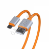 Дата-кабель универ. MicroUSB, 1м, 2А, оранжевый