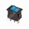 Выключатель клавишный 12V 15А (3с) ON-OFF синий  с подсветкой  Mini  (RWB-206-1, SC-768)  REXANT