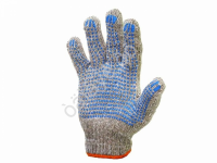 Перчатки х/б с ПВХ  7,5кл. ЗИМА двойные серые /5/200/