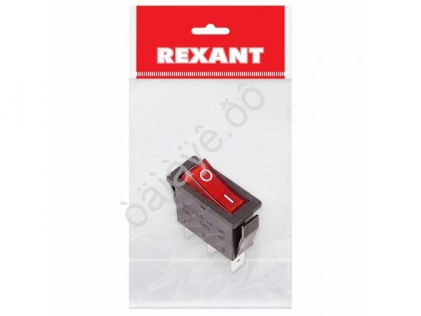 Выключатель клавишный 250V 15А (3с) ON-OFF красный с подсветкой (RWB-404, SC-791, IRS-101-1C) REXANT