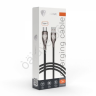 Дата-кабель универ. USB--Type-C, Комфорт,  1м, 3А, Быстрая зарядка QC3.0, тканевая оплётка, черный