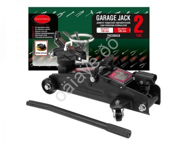 Домкрат подкатной  гидравлический 2 т с вращающейся ручкой (h min 140мм, h max 340мм) RockFORCE