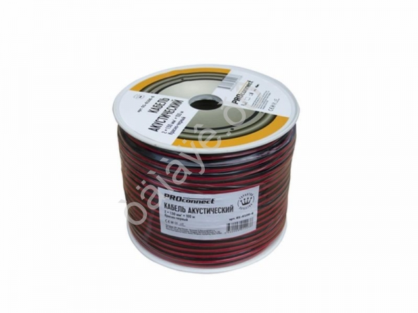 Провод двойной  2х1.50мм, кр./черн., 100м. PROCONNECT /1/4