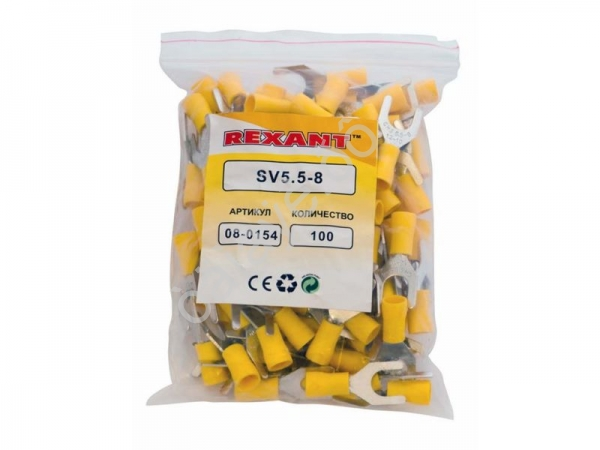 Клемма с изол. вилка REXANT НВИ=8.4мм 4-6мм SVS5.5-8 (100шт)