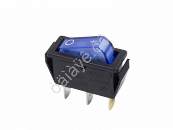 Выключатель клавишный 250V 15А (3с) ON-OFF синий  с подсветкой (RWB-404, SC-791, IRS-101-1C)  REXANT