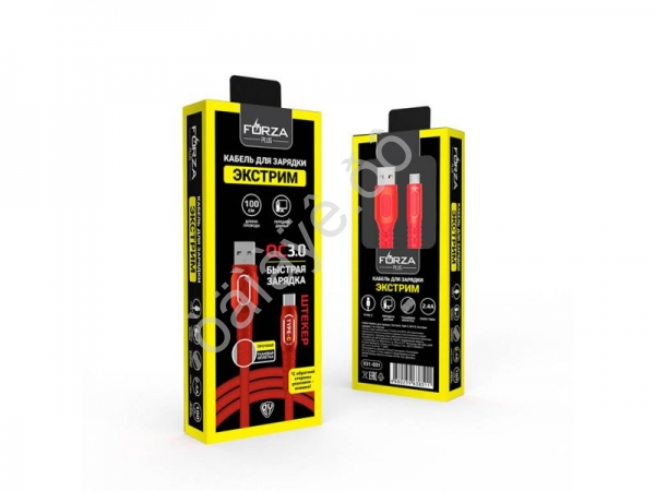 Дата-кабель универ. USB--Type-C, 1м QC 3.0, 3А, FORZA