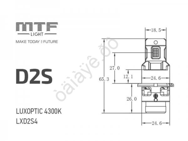 Светодиодные лампы MTF LIGHT серия LUXOPTIC OEM LED D2S, 35W, 4500LM, 6000K, штатный размер, к-кт