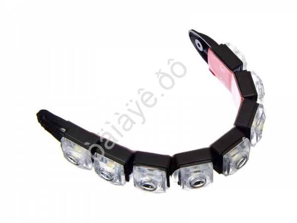 Огни ходовые 8 LED, 12V, гибкие, пласт. корп., 220мм, белый