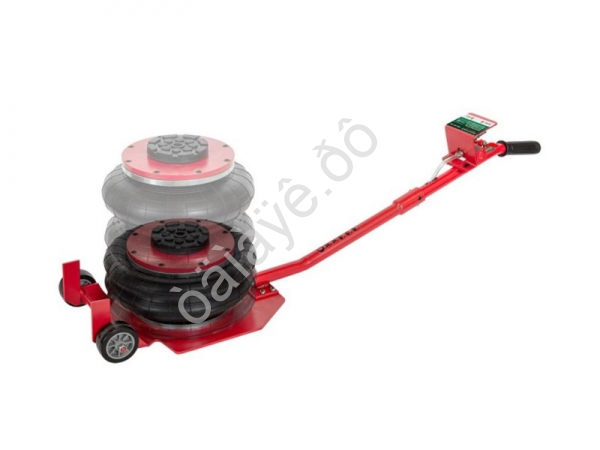 Домкрат подкатной пневматический 3.5т(6-12bar, h min 135мм, h max 420мм, 3 подушки, Ø270мм) RockFORCE