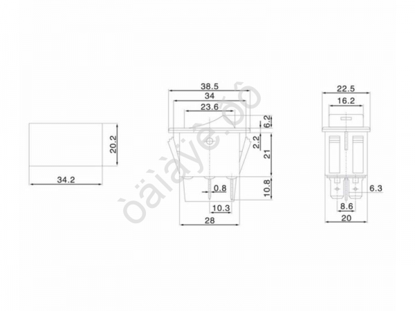 Выключатель клавишный 12V 35А (4с) ON-OFF  с желтой LED подсветкой  (ASW-17D)  REXANT