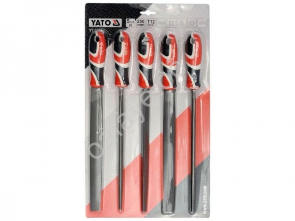 Набор напильников 250мм по металлу 5 пр.(плоск.,трехгран.,квадр.,полукругл.,кругл.-грубая н.) YATO