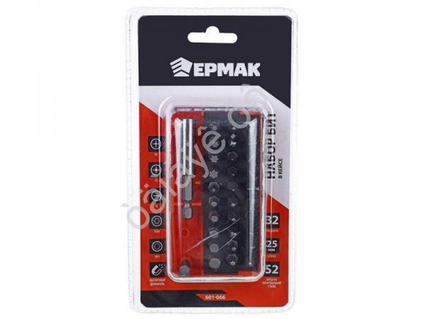 Биты для шуруповерта, набор 6 предметов, блистер, длина 25 мм, в наборе PH; PZ ЕРМАК