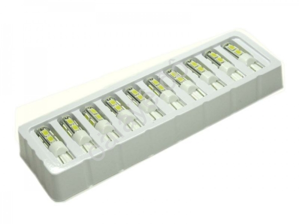 Светодиод 12V T10 10SMD (5630) W2,1x9,5D WHITE "Маяк"/10