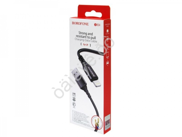Дата-кабель универ. Lightning USB / Iphone 1 м, 2,4А, черный BX54 Borofone