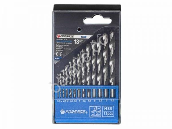 Сверла по металлу, набор 13пр. (1.5-6.5мм) Forsage