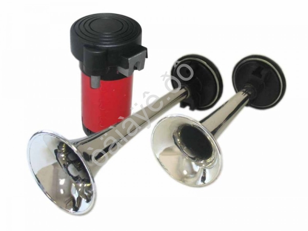 Сигнал звуковой воздушный 2-х рожковый хромированный МТ 1/20_