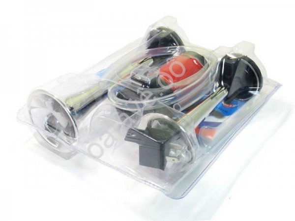 Сигнал звуковой воздушный 2-х рожковый хромированный МТ 1/20_