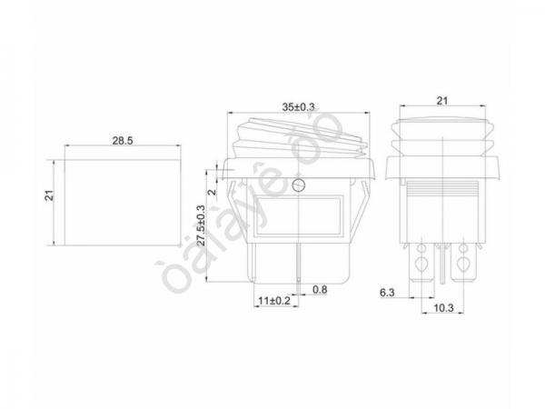 Переключатель 250V 15А (4с) ON-OFF красный  с подсветкой  ВЛАГОЗАЩИТА  (RWB-507)  REXANT