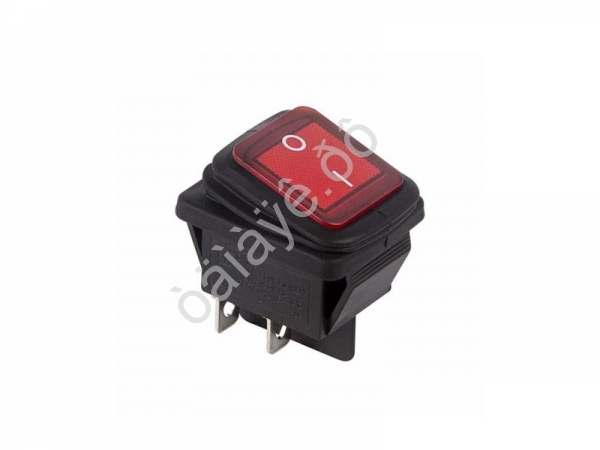 Выключатель клавишный 250V 15А (4с) ON-OFF красный  с подсветкой  ВЛАГОЗАЩИТА  (RWB-507)  REXANT