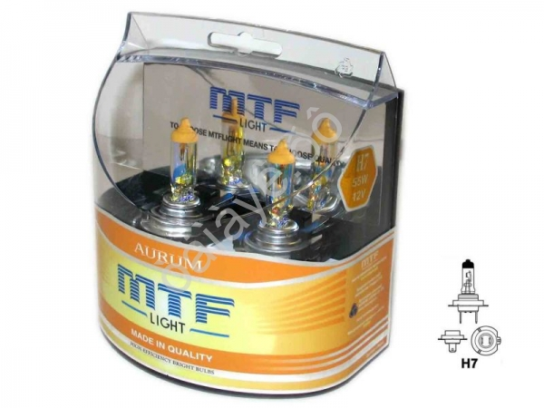 Набор ламп MTF H7 12V 55W Aurum 3000K (Корея)
